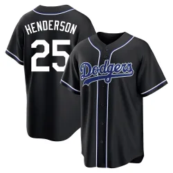 Los Angeles Dodgers Rickey Henderson Black Replica Youth Fashion Out Player Jersey