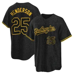 Los Angeles Dodgers Rickey Henderson Black Replica Youth Snake Skin City Player Jersey