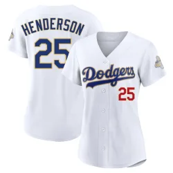 Los Angeles Dodgers Rickey Henderson Gold Limited Women's White 2026 Collection Stadium Player Jersey