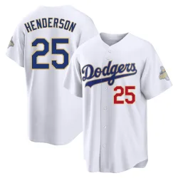 Los Angeles Dodgers Rickey Henderson Gold Limited Youth White 2026 Collection Stadium Player Jersey