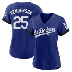 Los Angeles Dodgers Rickey Henderson Royal Authentic Women's 2021 City Connect Player Jersey