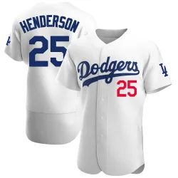 Los Angeles Dodgers Rickey Henderson White Authentic Men's Home Player Jersey