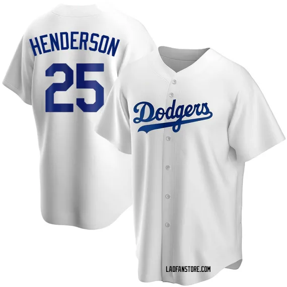 Los Angeles Dodgers Rickey Henderson White Replica Men's Home Player Jersey