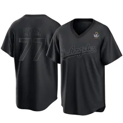 Los Angeles Dodgers River Ryan Black Replica Men's Pitch Fashion 2024 World Series Player Jersey