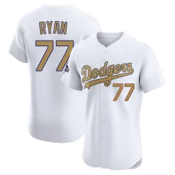 Los Angeles Dodgers River Ryan Gold Elite Men's White 2025 Collection Player Jersey