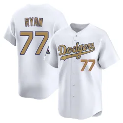 Los Angeles Dodgers River Ryan Gold Limited Men's White 2025 Collection Player Jersey