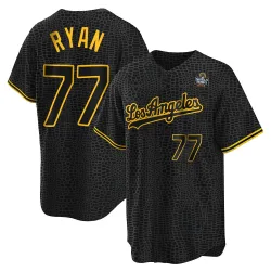 Los Angeles Dodgers River Ryan Black Replica Youth Snake Skin City 2024 World Series Player Jersey