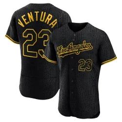 Los Angeles Dodgers Robin Ventura Black Authentic Men's Snake Skin City Player Jersey