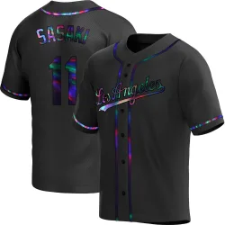 Los Angeles Dodgers Roki Sasaki Black Holographic Replica Men's Alternate Player Jersey
