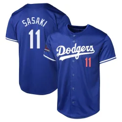 Los Angeles Dodgers Roki Sasaki Royal Limited Men's Alternate World Series Champions Player Jersey