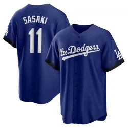 Los Angeles Dodgers Roki Sasaki Royal Replica Men's 2021 City Connect Player Jersey