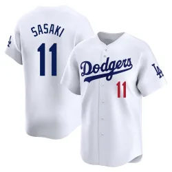Los Angeles Dodgers Roki Sasaki White Limited Men's Home Player Jersey