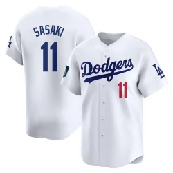 Los Angeles Dodgers Roki Sasaki White Limited Youth 2024 World Tour Seoul Series Home Player Jersey