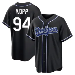 Los Angeles Dodgers Ronan Kopp Black Replica Men's Fashion Out Player Jersey