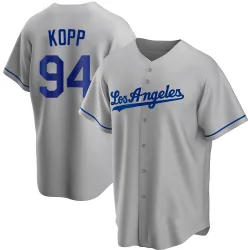 Los Angeles Dodgers Ronan Kopp Gray Replica Youth Road Player Jersey