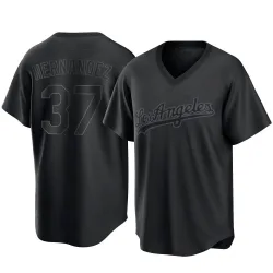 Los Angeles Dodgers Teoscar Hernandez Black Replica Men's Pitch Fashion Player Jersey