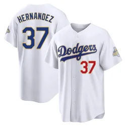 Los Angeles Dodgers Teoscar Hernandez Gold Limited Men's White 2026 Collection Stadium Player Jersey