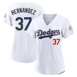 Los Angeles Dodgers Teoscar Hernandez Gold Limited Women's White 2026 Collection Stadium Player Jersey