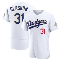 Los Angeles Dodgers Tyler Glasnow Gold Authentic Men's White 2026 Collection Player Jersey